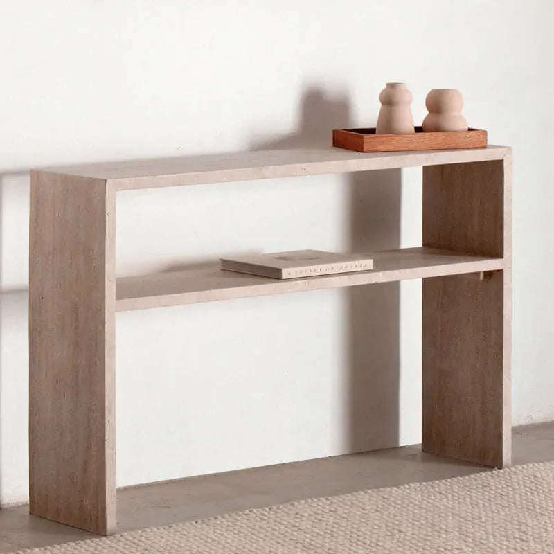 Console Japandi en Travertin Nao – Design minimaliste et élégance naturelle