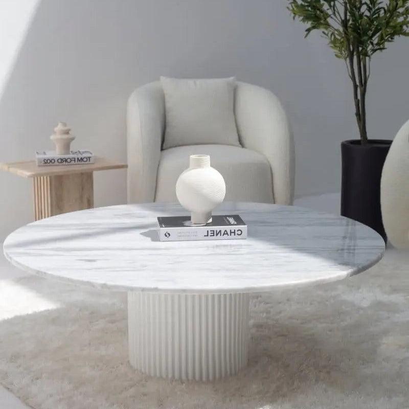 Table Basse Japandi Koto en Marbre blanc – Design moderne et élégant