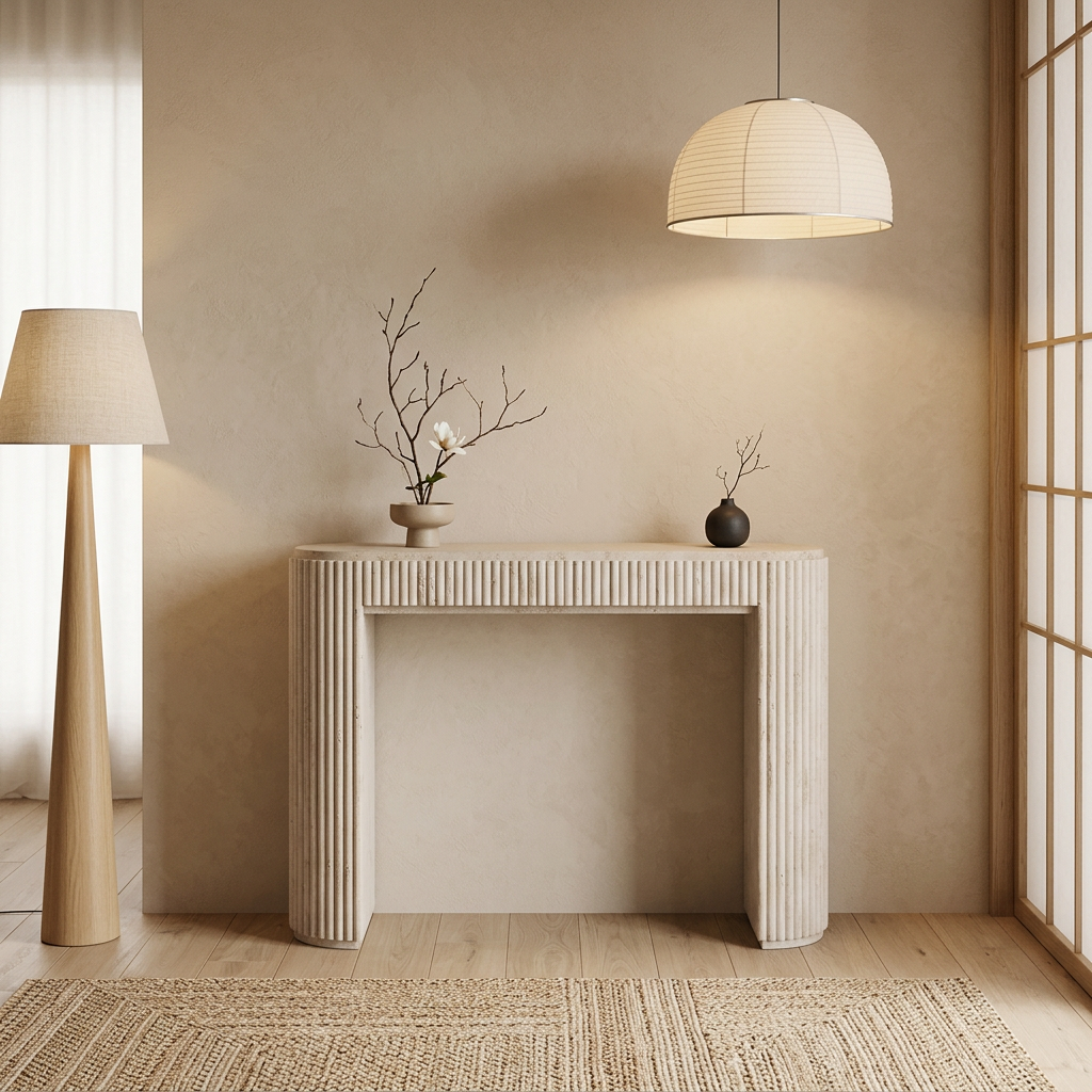 Console d'Entrée Japandi : Scénographier son Intérieur en 2026