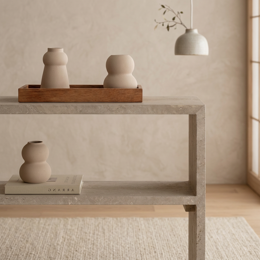 Console japandi Nao dans un intérieur japandi — Travertin | Maison Japandi