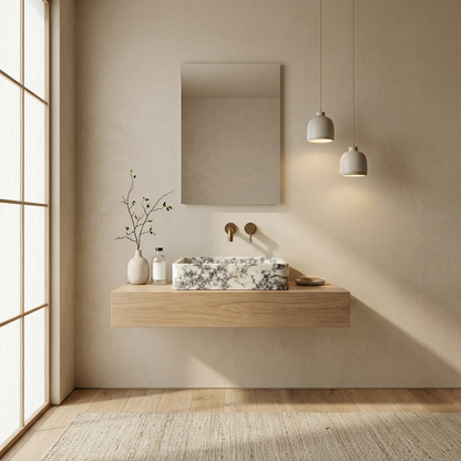 Vasque japandi en marbre — Maison Japandi