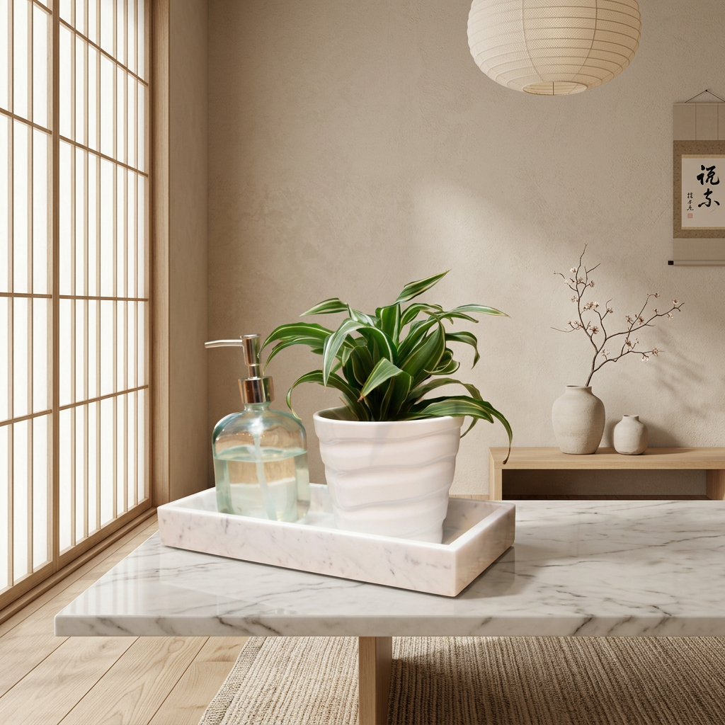 Maison Japandi — Tables en pierre naturelle