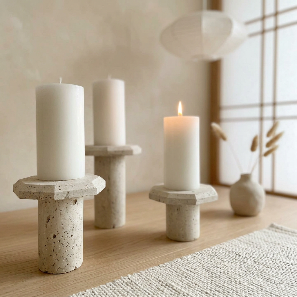 Maison Japandi — Tables en pierre naturelle