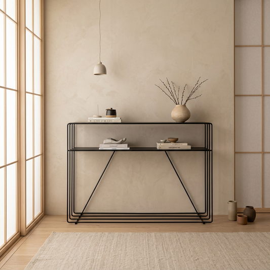 Console japandi Métal en pierre naturelle — Maison Japandi