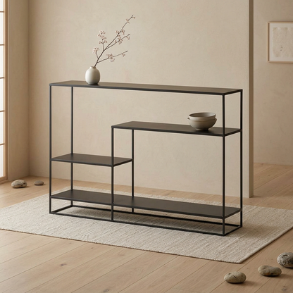 Détail pierre naturelle naturel — Console japandi Métal | Maison Japandi