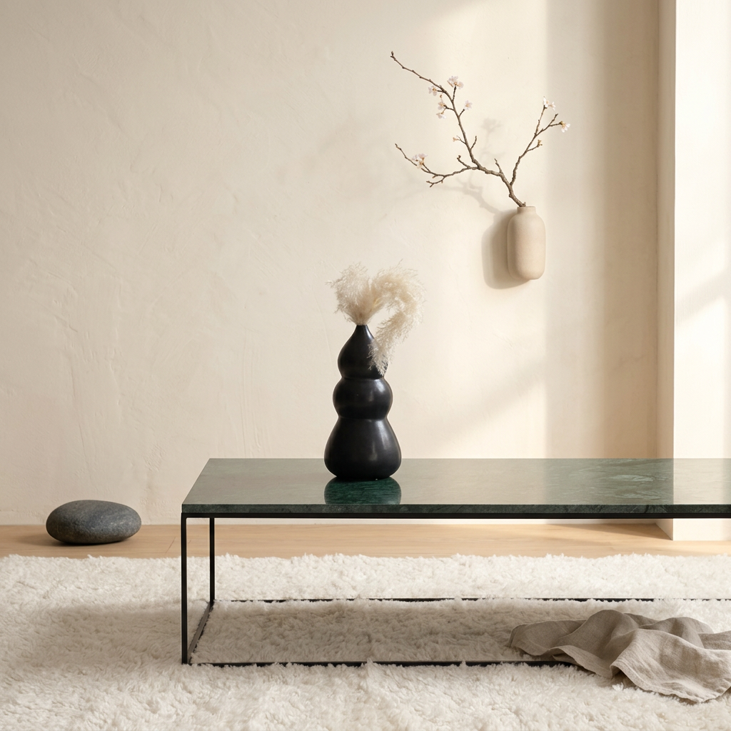 Structure table basse japandi Wabisabi pierre naturelle | Maison Japandi