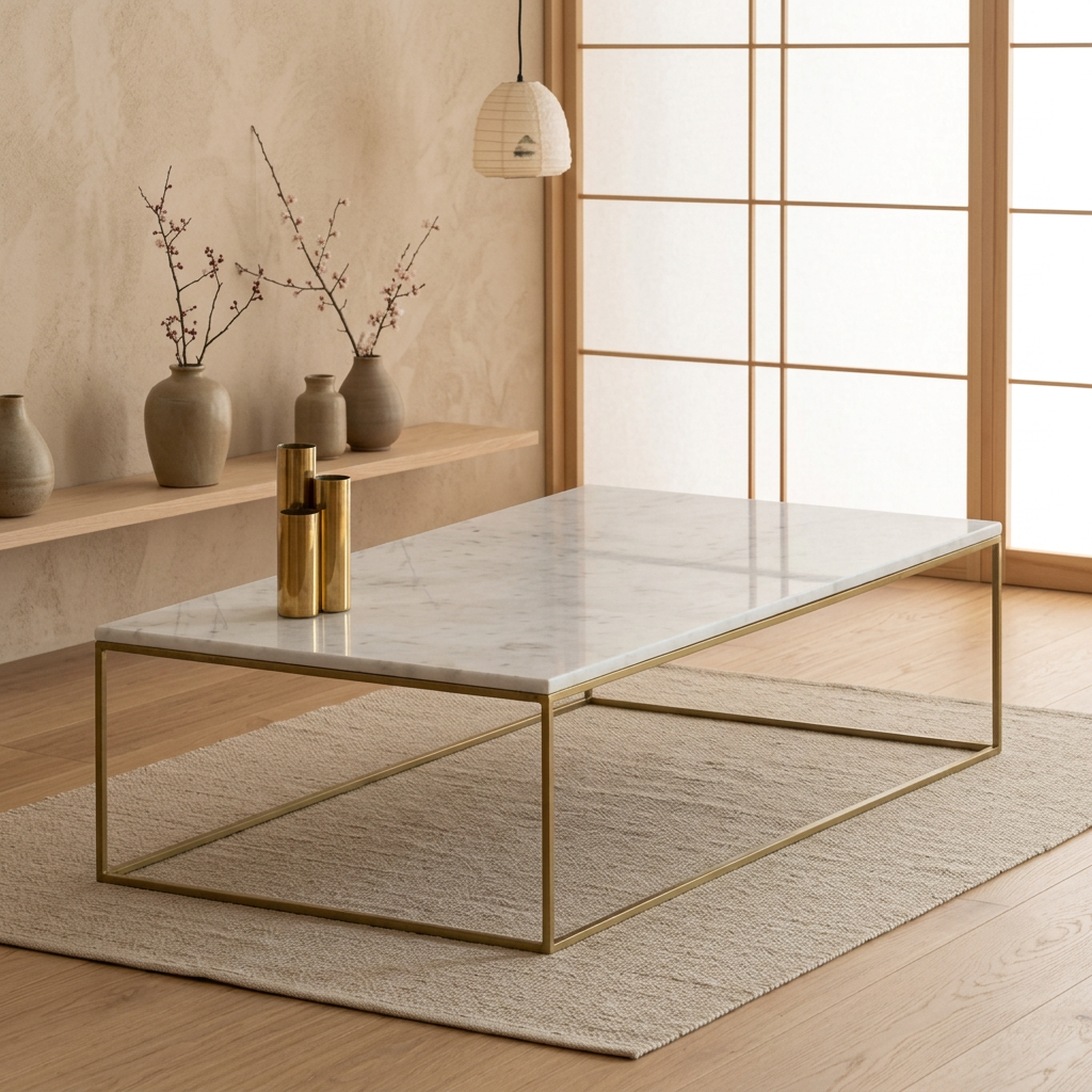 Structure table basse japandi Rindo pierre naturelle | Maison Japandi