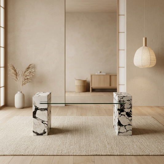 Table basse japandi Mori en marbre — Maison Japandi