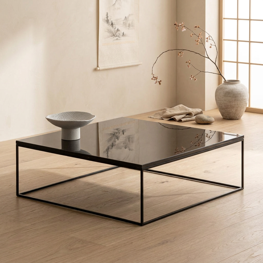 Table basse japandi Carrée en marbre — Maison Japandi