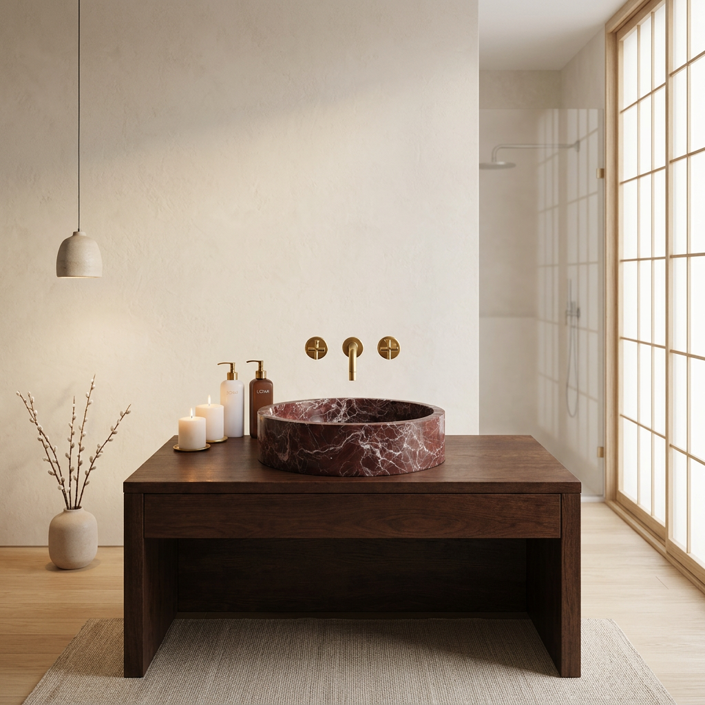 Vasque japandi en marbre — Maison Japandi