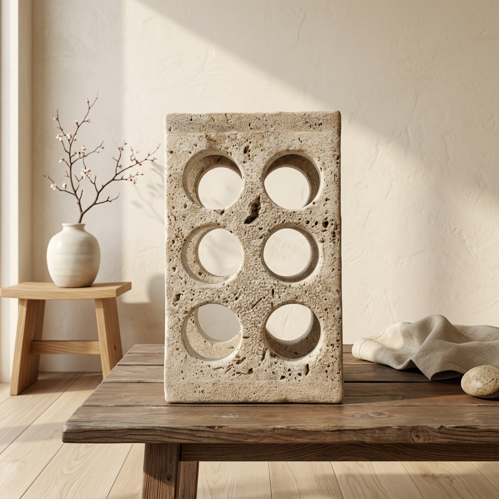 Maison Japandi — Tables en pierre naturelle