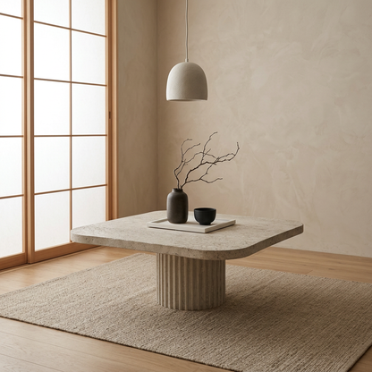 Structure table basse japandi Wabi pierre naturelle | Maison Japandi