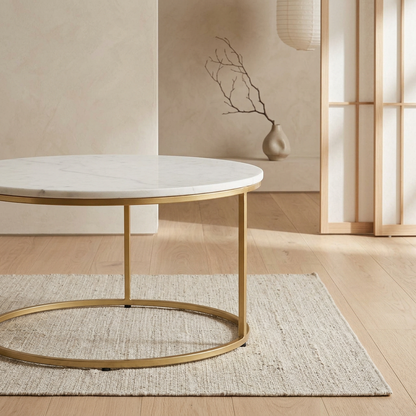 Plateau marbre blanc — table japandi Tables artisanal | Maison Japandi