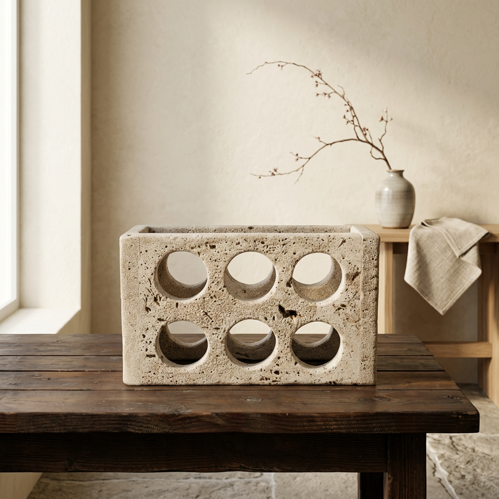 Maison Japandi — Tables en pierre naturelle