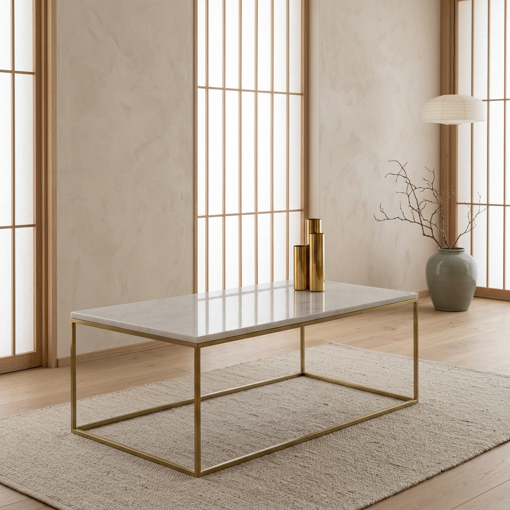 Structure table basse japandi Rindo pierre naturelle | Maison Japandi