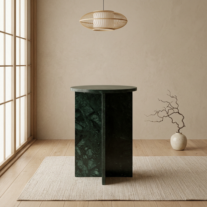 Détail marbre naturel — Table de chevet japandi Tables | Maison Japandi
