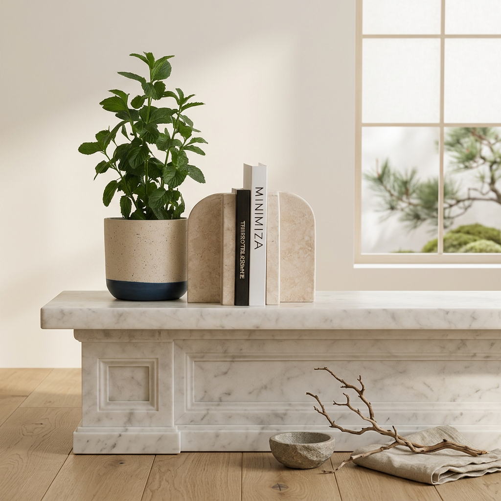Maison Japandi — Tables en pierre naturelle