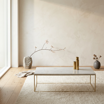 Table basse japandi Rindo en marbre — Maison Japandi