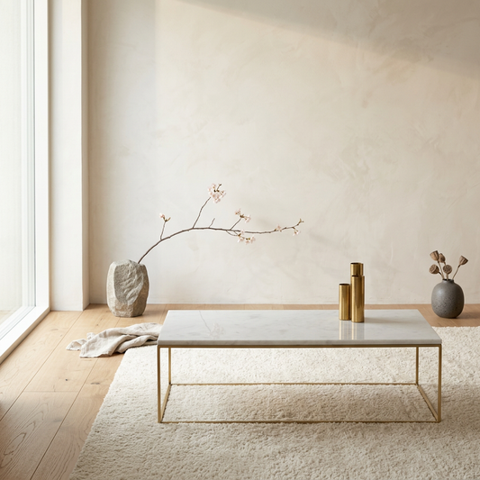 Table basse japandi Rindo en marbre — Maison Japandi