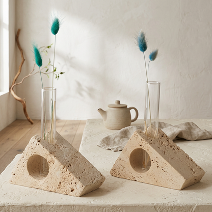 Maison Japandi — Tables en pierre naturelle