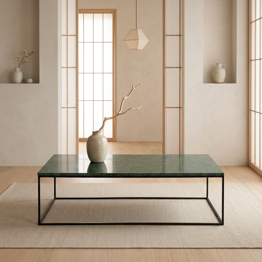 Structure table basse japandi Wabisabi pierre naturelle | Maison Japandi
