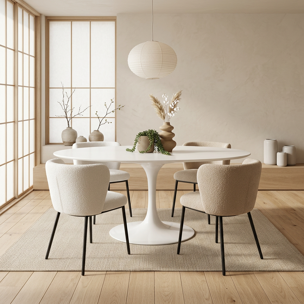 Maison Japandi — Tables en pierre naturelle