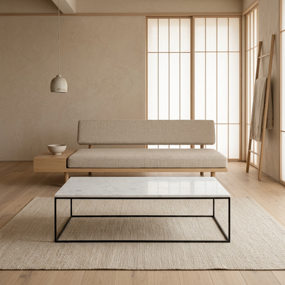 Structure table basse japandi Wabisabi pierre naturelle | Maison Japandi