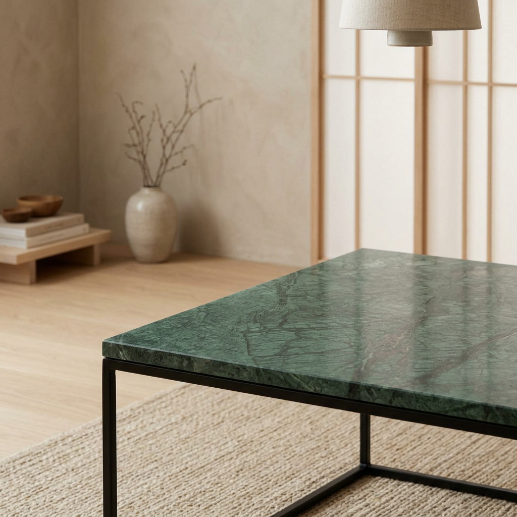 Structure table basse japandi Carrée pierre naturelle | Maison Japandi