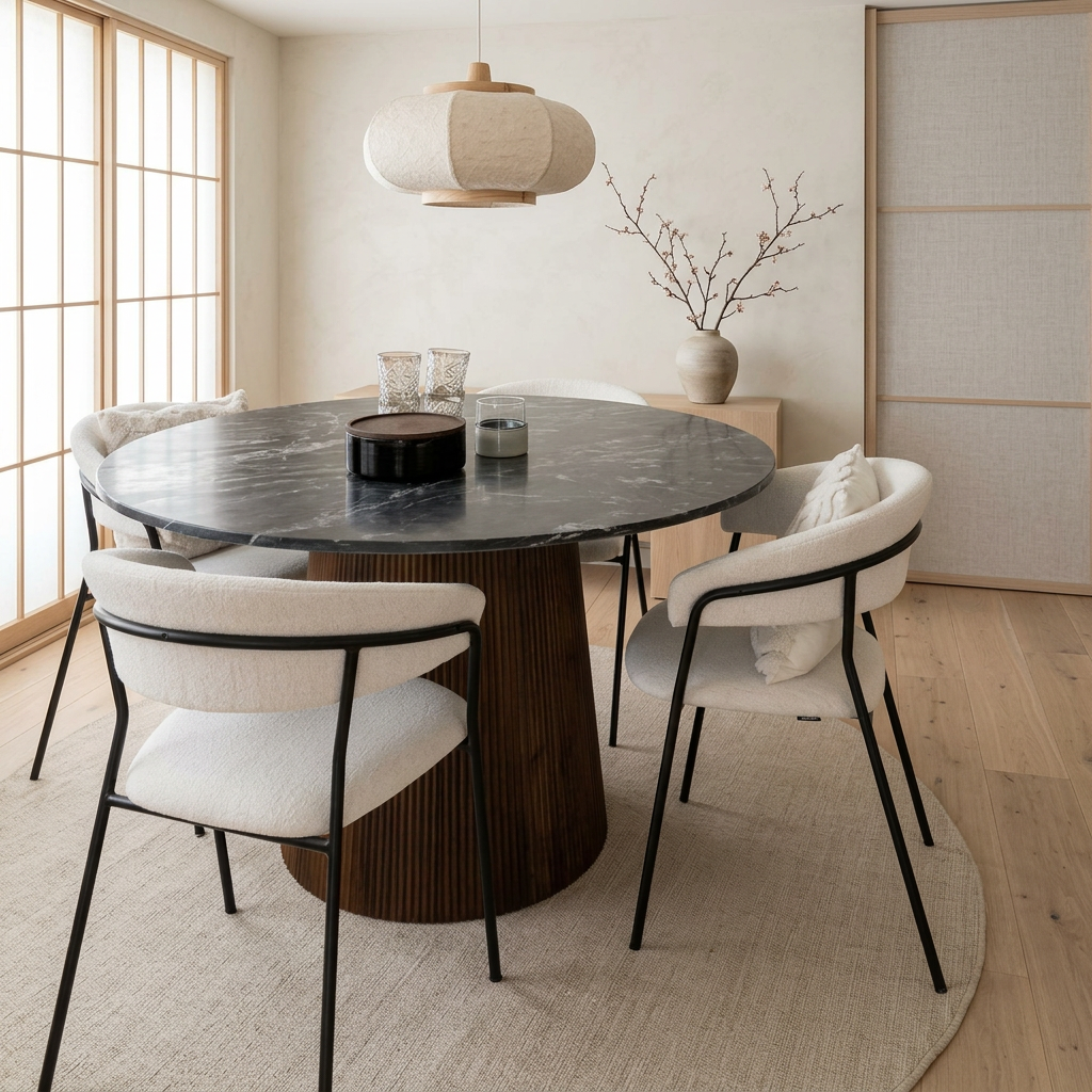 Maison Japandi — Tables en pierre naturelle