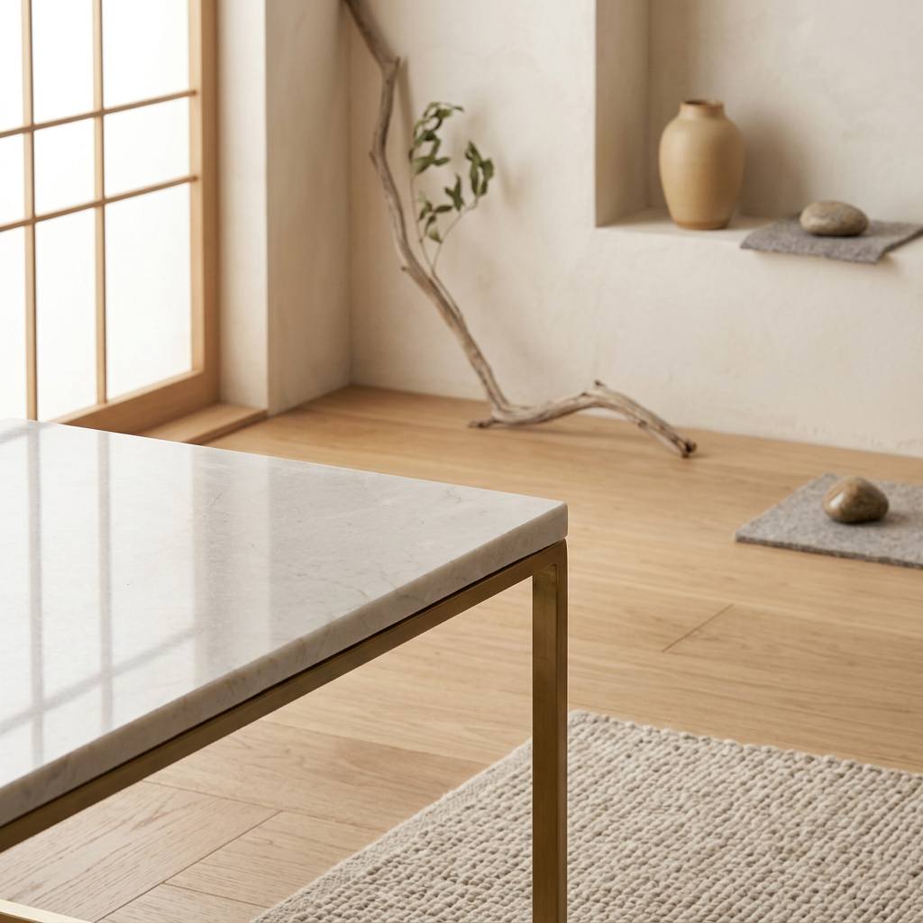 Structure table basse japandi Rindo pierre naturelle | Maison Japandi