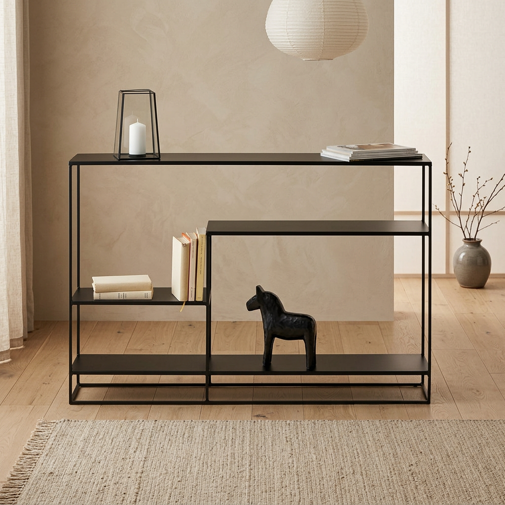 Console japandi Métal dans un intérieur japandi — Pierre naturelle | Maison Japandi