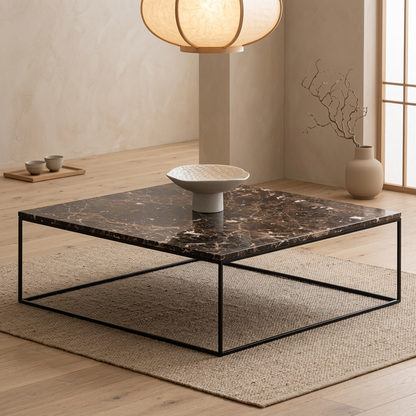 Structure table basse japandi Carrée pierre naturelle | Maison Japandi