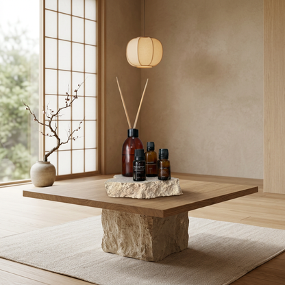 Maison Japandi — Tables en pierre naturelle