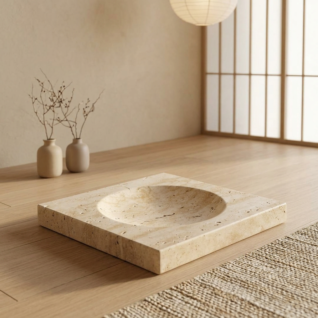 Maison Japandi — Tables en pierre naturelle