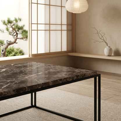 Structure table basse japandi Wabisabi pierre naturelle | Maison Japandi