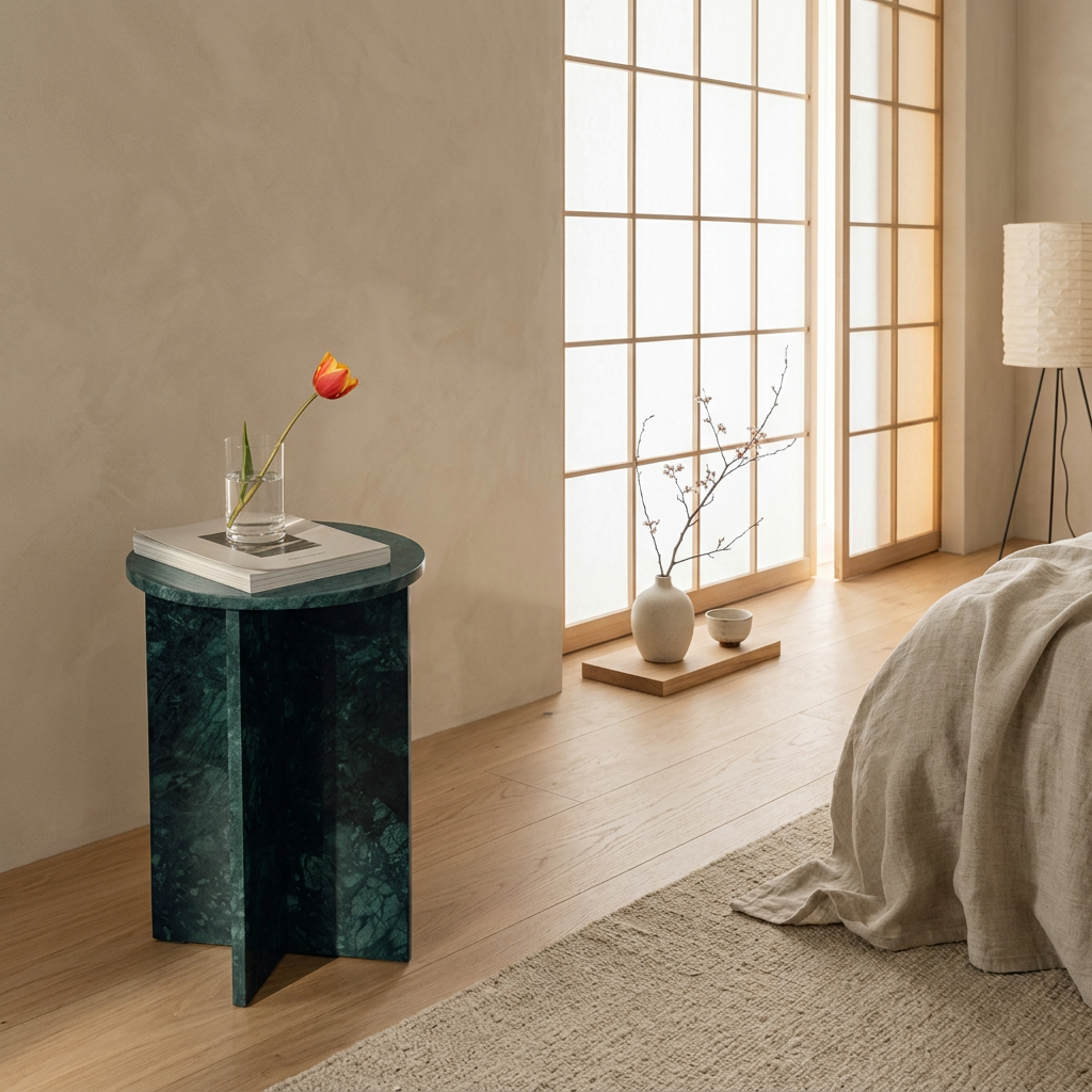 Table de chevet japandi Tables en marbre — Maison Japandi