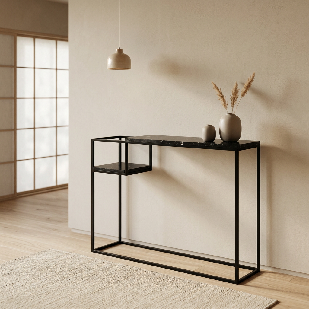 Console japandi Métal en marbre — Maison Japandi