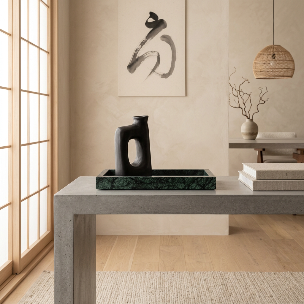 Maison Japandi — Tables en pierre naturelle