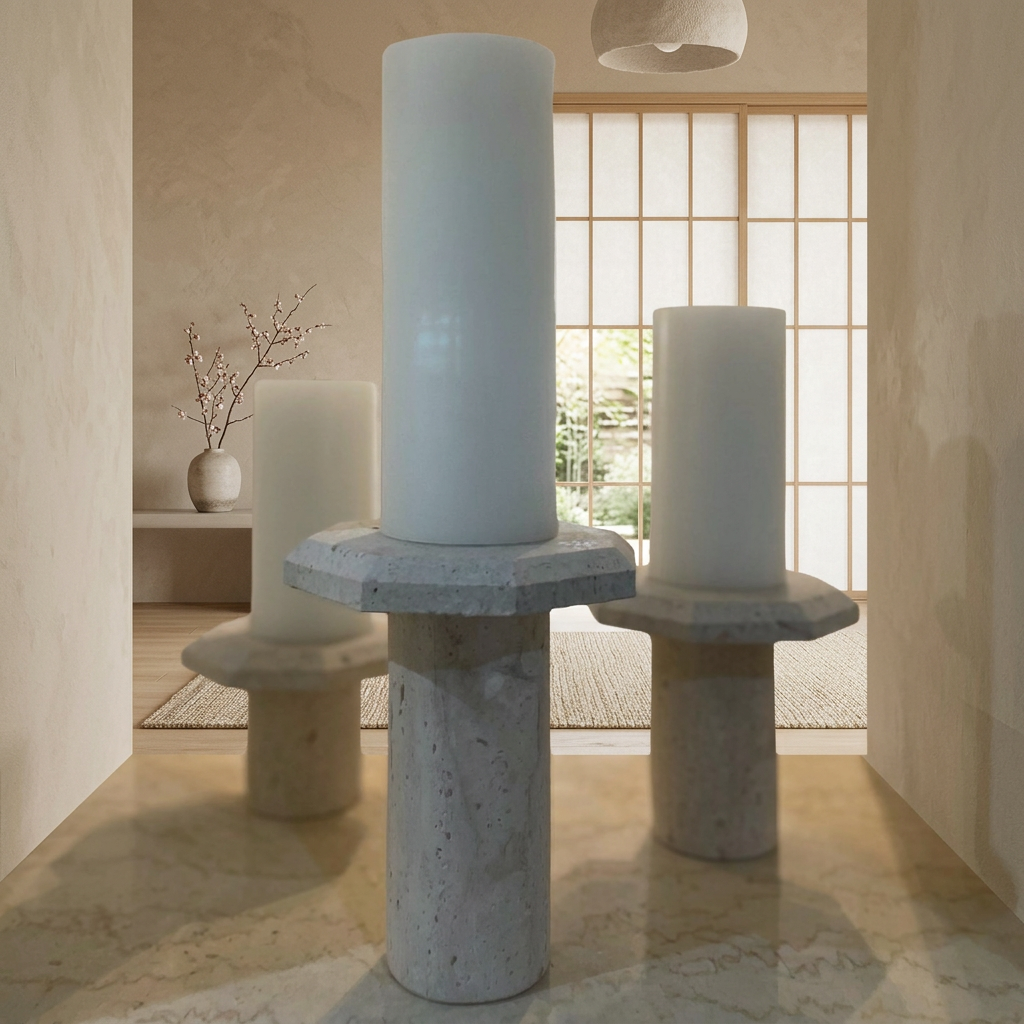 Maison Japandi — Tables en pierre naturelle