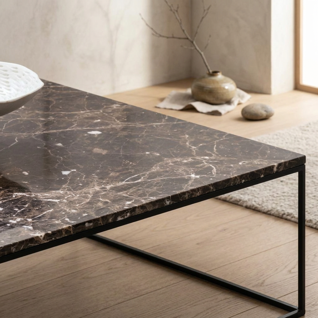Structure table basse japandi Carrée pierre naturelle | Maison Japandi