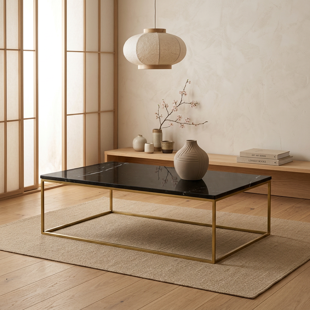 Structure table basse japandi Rindo pierre naturelle | Maison Japandi