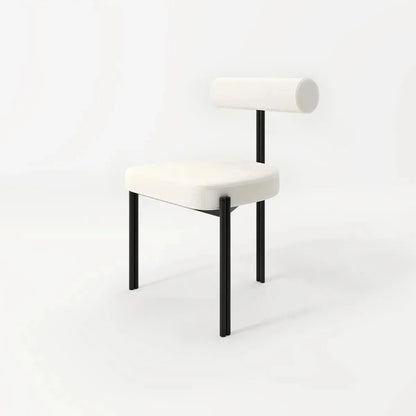 Japandi – Chaise Sol en métal noir et assise blanche – Design épuré et moderne