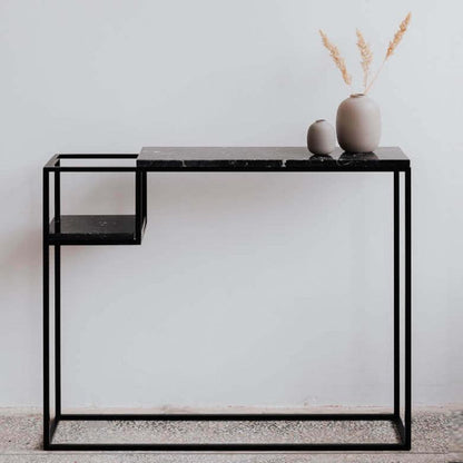 Console Japandi en Métal Marbre Riku – Élégance Moderne