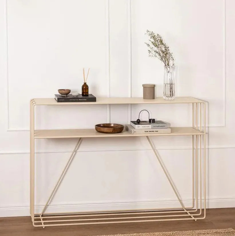 Console Japandi en Métal Rot – Minimalisme et Élégance Contemporaine
