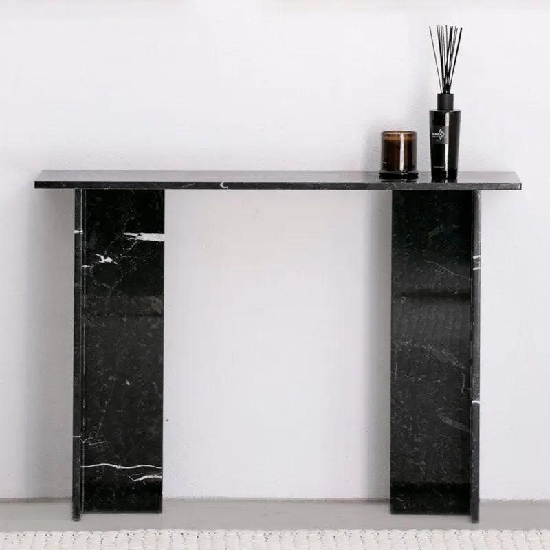 Console Japandi Björk en Marbre noir – Design contemporain et chic
