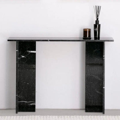 Console Japandi Björk en Marbre noir – Design contemporain et chic