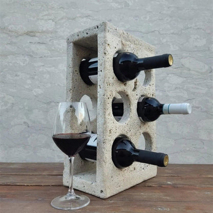 Japandi – Porte-Bouteille en Travertin romain Kura | Design & Artisanat