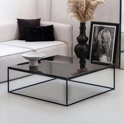 Table Basse Carrée Japandi Marbre et Métal Ryu – Style Moderne et Scandinave