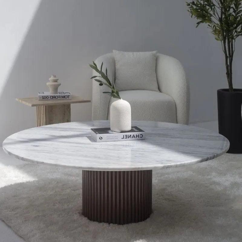Table Basse Japandi Koto en Marbre blanc – Design moderne et élégant