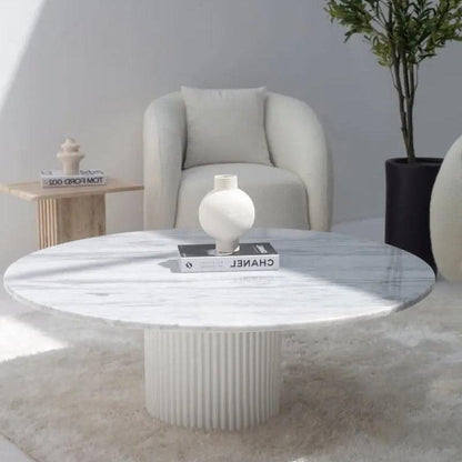 Table Basse Japandi Koto en Marbre blanc – Design moderne et élégant